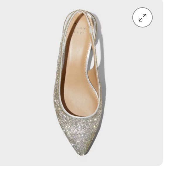 Elle Rhinestone Slingback Pointed Toe Classy Heels Sandal Vaca Mules Slip Ons - Picture 3 of 4